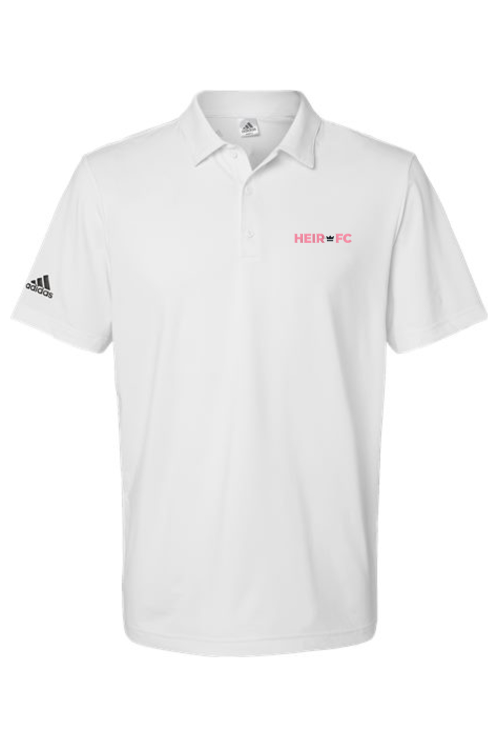 Heir FC Men's Adidas Ultimate Solid Polo – White, front view